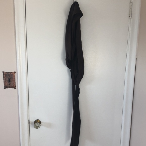 BCBGMAXAZRIA Dress Silk, Dark Brown with Sash - Picture 8 of 11